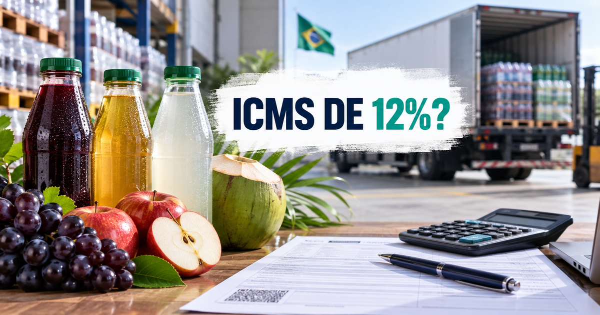 Sucos e água de coco em SP podem ter carga de ICMS de 12% após saída da substituição tributária